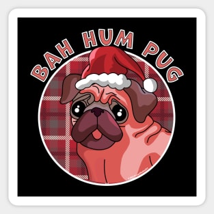 Bah Humbug Funny Christmas Bah Hum Pug Dog Sticker